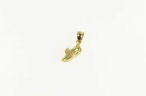 14K 3D Running Shoe Sneaker Track Sports Charm/Pendant Yellow Gold