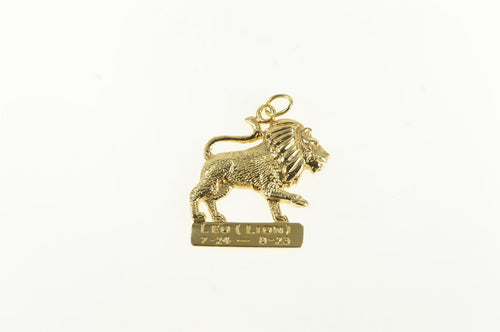 14K Leo Lion Astrology Zodiac Star Sign Symbol Charm/Pendant Yellow Gold