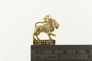 14K Leo Lion Astrology Zodiac Star Sign Symbol Charm/Pendant Yellow Gold