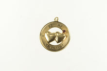 Load image into Gallery viewer, 14K 1960&#39;s Be My Valentine Romantic Heart Love Charm/Pendant Yellow Gold