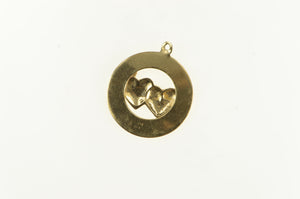 14K 1960's Be My Valentine Romantic Heart Love Charm/Pendant Yellow Gold