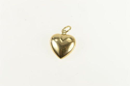 14K Puffy Vintage Classic Heart Love Symbol Charm/Pendant Yellow Gold