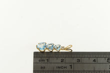 Load image into Gallery viewer, 10K Tiered Blue Topaz Heart CZ Accent Classic Charm/Pendant Yellow Gold