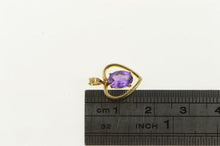 Load image into Gallery viewer, 14K Amethyst Inset Classic Heart Valentine Charm/Pendant Yellow Gold