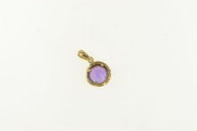 Load image into Gallery viewer, 14K Oval Amethyst Bezel Vintage Statement Charm/Pendant Yellow Gold