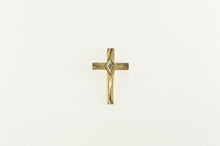 Load image into Gallery viewer, 14K Vintage Diamond Cross Christian Faith Charm/Pendant Yellow Gold