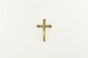 14K Vintage Diamond Cross Christian Faith Charm/Pendant Yellow Gold