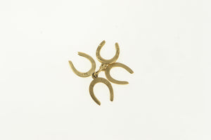 14K Horse Shoe Cluster Good Luck Lucky Charm/Pendant Yellow Gold