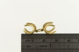 14K Horse Shoe Cluster Good Luck Lucky Charm/Pendant Yellow Gold