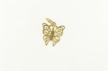 Load image into Gallery viewer, 14K Diamond Cut Butterfly Change Symbol Vintage Charm/Pendant Yellow Gold