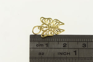 14K Diamond Cut Butterfly Change Symbol Vintage Charm/Pendant Yellow Gold