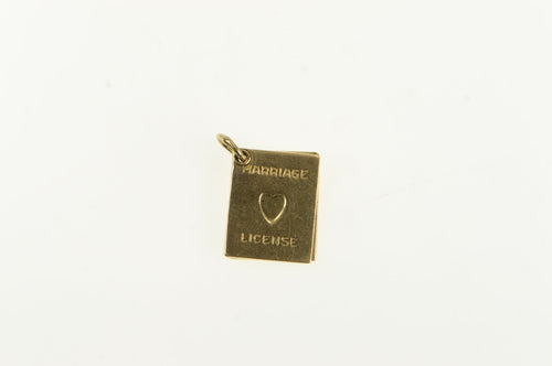 14K Articulated Marriage License State of Bliss Charm/Pendant Yellow Gold