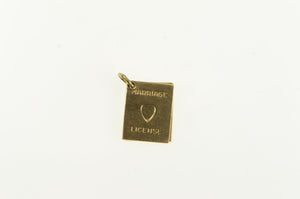 14K Articulated Marriage License State of Bliss Charm/Pendant Yellow Gold