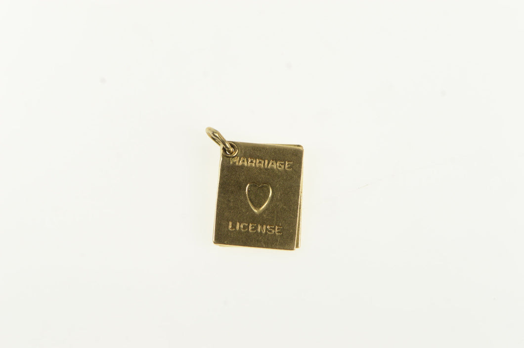 14K Articulated Marriage License State of Bliss Charm/Pendant Yellow Gold
