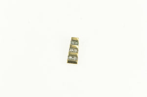 14K Vintage Diamond Squared Tiered Bar Charm/Pendant Yellow Gold