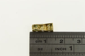 14K Vintage Diamond Squared Tiered Bar Charm/Pendant Yellow Gold