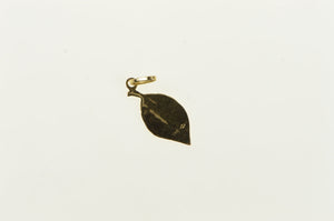 14K Leaf Nature Motif Botanical Plant Lover Charm/Pendant Yellow Gold