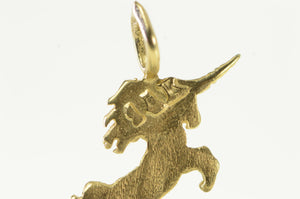 14K Unicorn Mystical Creature Unique Symbol Charm/Pendant Yellow Gold