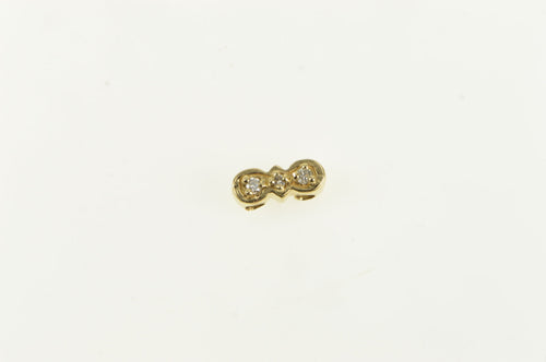 14K Victorian Inspired Diamond Bow Slide Bracelet Charm/Pendant Yellow Gold