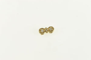 14K Victorian Inspired Diamond Bow Slide Bracelet Charm/Pendant Yellow Gold