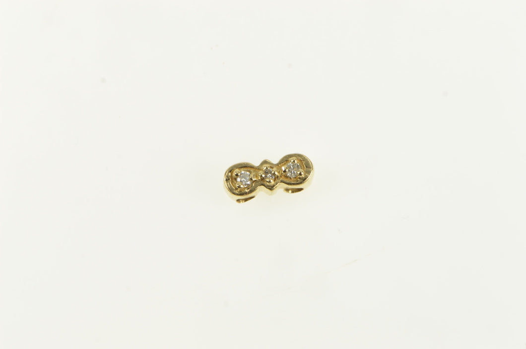 14K Victorian Inspired Diamond Bow Slide Bracelet Charm/Pendant Yellow Gold