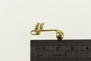 14K Music 16th Sixteenth Note Musician 3D Vintage Charm/Pendant Yellow Gold