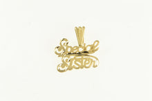 Load image into Gallery viewer, 14K Special Sister Sibling Love Word Appreciation Charm/Pendant Yellow Gold