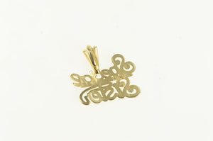 14K Special Sister Sibling Love Word Appreciation Charm/Pendant Yellow Gold