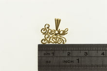 Load image into Gallery viewer, 14K Special Sister Sibling Love Word Appreciation Charm/Pendant Yellow Gold