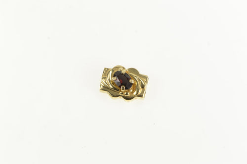14K Victorian Inspired Garnet Slide Bracelet Charm/Pendant Yellow Gold