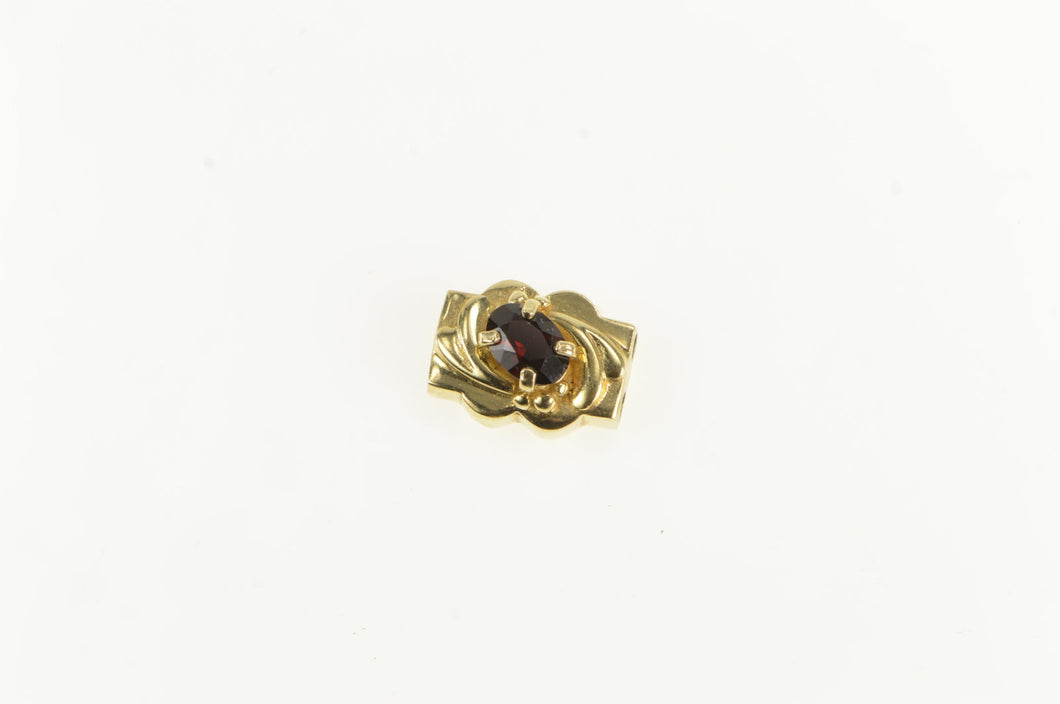 14K Victorian Inspired Garnet Slide Bracelet Charm/Pendant Yellow Gold