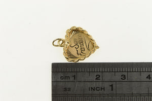 14K San Francisco California Retro Heart Travel Charm/Pendant Yellow Gold