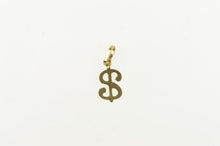 Load image into Gallery viewer, 14K $ Cash Dollar Sign Money Wealth Symbol Charm/Pendant Yellow Gold