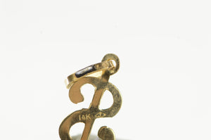 14K $ Cash Dollar Sign Money Wealth Symbol Charm/Pendant Yellow Gold