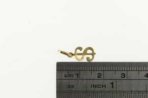 14K $ Cash Dollar Sign Money Wealth Symbol Charm/Pendant Yellow Gold