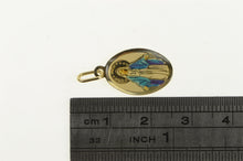 Load image into Gallery viewer, 10K Enamel Virgin Mother Mary Christian Faith Charm/Pendant Yellow Gold
