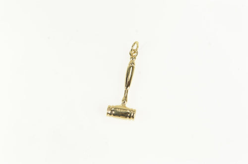 14K 3D Gavel Justice Symbol Judge Lawyer Charm/Pendant Yellow Gold