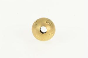 14K Diamond Cut Flower Ball Bead Sphere Charm/Pendant Yellow Gold