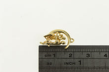 Load image into Gallery viewer, 14K Crescent Moon Lovers Romantic Valentine Kiss Charm/Pendant Yellow Gold