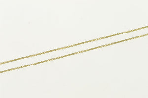 9K 0.6mm Rolling Classic Cable Link Chain Charm/Pendant 16.25" Yellow Gold
