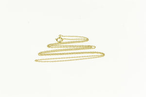 9K 0.6mm Rolling Classic Cable Link Chain Charm/Pendant 16.25" Yellow Gold