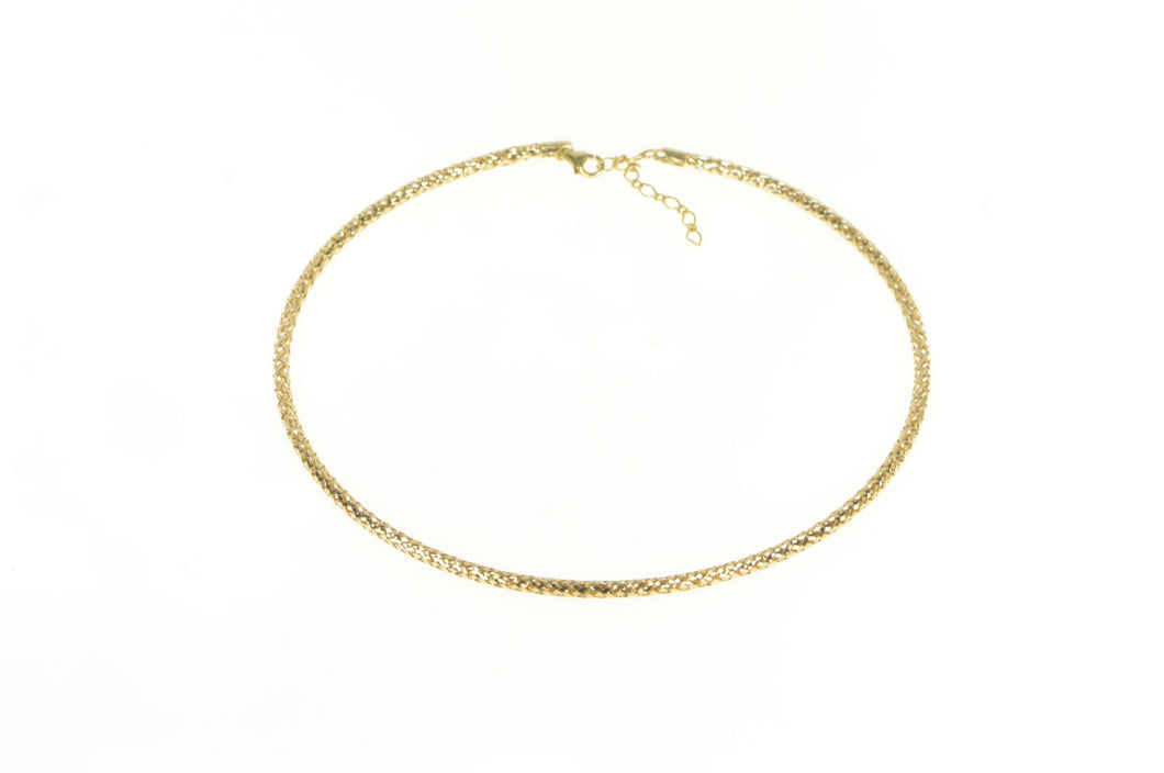 14K 3.3mm Woven Mesh Hollow Chain Link Necklace 16.5-18.25