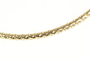 14K 3.3mm Woven Mesh Hollow Chain Link Necklace 16.5-18.25" Yellow Gold