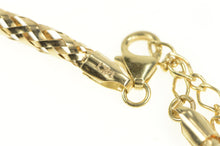 Load image into Gallery viewer, 14K 3.3mm Woven Mesh Hollow Chain Link Necklace 16.5-18.25&quot; Yellow Gold