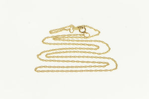 14K 0.9mm Cable Link Rolling Twist Spiral Chain Necklace 18" Yellow Gold