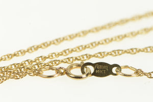 14K 0.9mm Cable Link Rolling Twist Spiral Chain Necklace 18" Yellow Gold