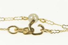 Load image into Gallery viewer, 14K 3.2mm Pearl Beaded Scalloped Chain Necklace 16.25&quot; Yellow Gold