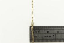 Load image into Gallery viewer, 14K 3.2mm Pearl Beaded Scalloped Chain Necklace 16.25&quot; Yellow Gold