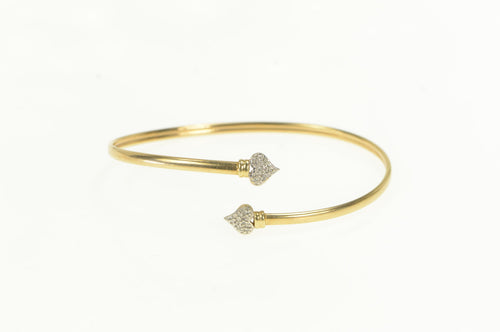 14K Diamond Heart Love Symbol Valentine Bangle Bracelet 7