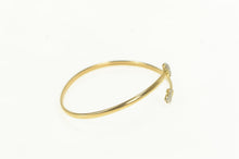 Load image into Gallery viewer, 14K Diamond Heart Love Symbol Valentine Bangle Bracelet 7&quot; Yellow Gold